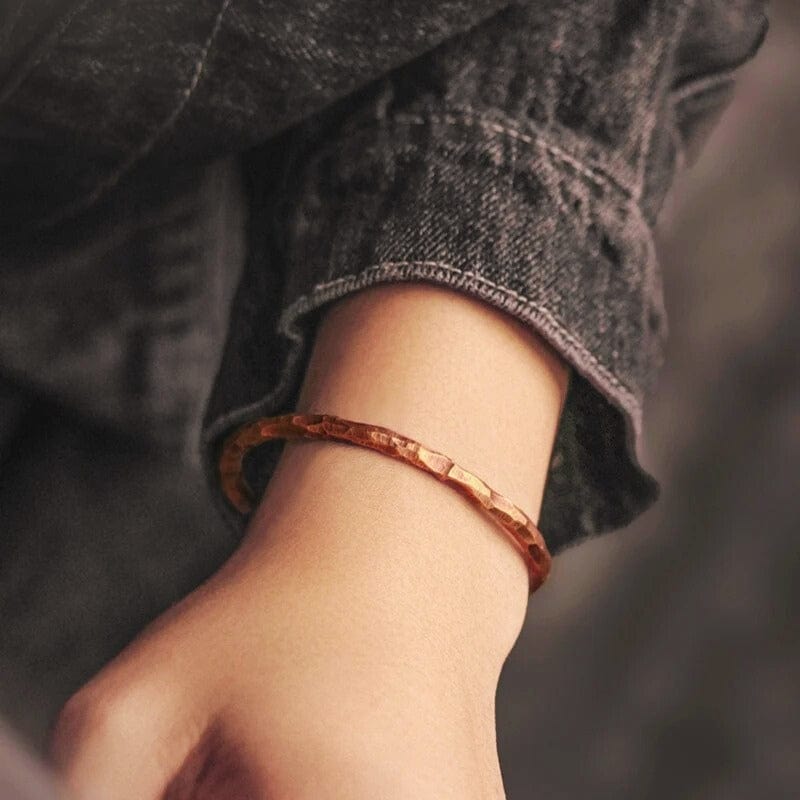 Bracelet en cuivre martelé