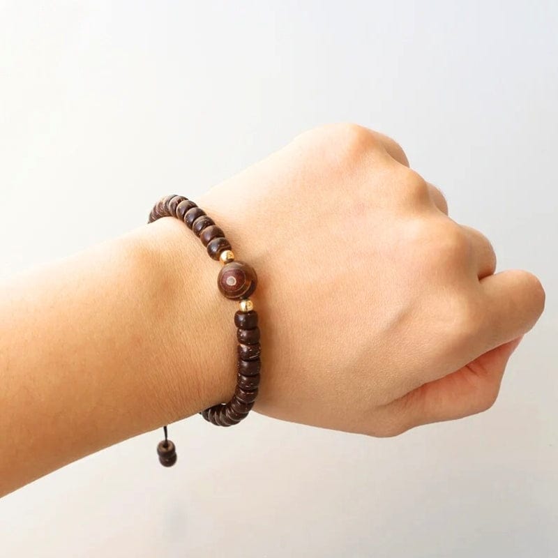 Sattva - Bracelet tibétain en Coquille de Noix de Coco Coquille Noix de coco